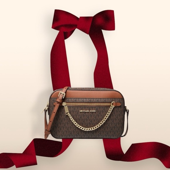 NWT MK Michael Kors Jet Set Large Logo Crossbody Bag - Picture 6 of 7